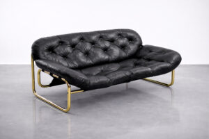 Skórzana sofa – proj. John-Bertil Häggström dla Swed-Form – Szwecja – lata 70