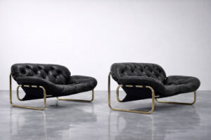 Skórzana sofa – proj. John-Bertil Häggström dla Swed-Form – Szwecja – lata 70