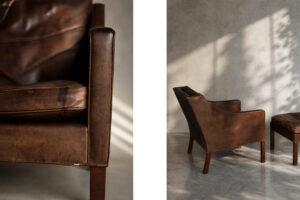 Fotel klubowy z podnóżkiem model 2207, proj. Børge Mogensen dla Fredericia, Dania, lata 60. - Mid-Century Modern design od GARAGE GARAGE