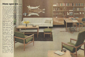 Modernistyczny fotel Carlton z podnóżkiem – IKEA – Szwecja – 1963