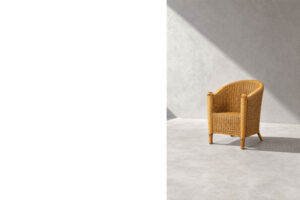 Fotel rattanowy Barrel Chair w stylu Boho, Włochy, lata 70. - Mid-Century Modern design od GARAGE GARAGE