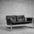 Brutalistyczna sofa skórzana – lata 50