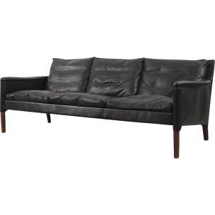 Skórzana sofa trzyosobowa model 55 – proj. Kurt Østervig dla Centrum Møbler – Dania – lata 50