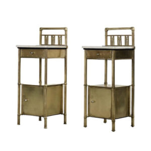 Para stolików nocnych Art déco – Zakład Wyrobów Metalowych Konrad, Jarnuszkiewicz i S-ka – Polska – 1900
