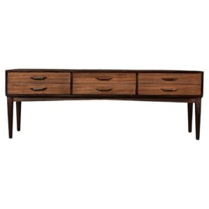 Niski mahoniowy sideboard z 6 szufladami – Dania – lata 70