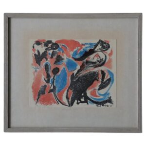 Litografia kolorowa – Paul Holsby – Bergets röda – 1963