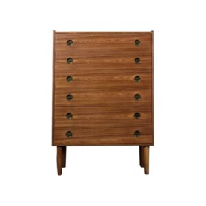 Wysoka tekowa komoda typu Highboy z szufladami – Dania – lata 60