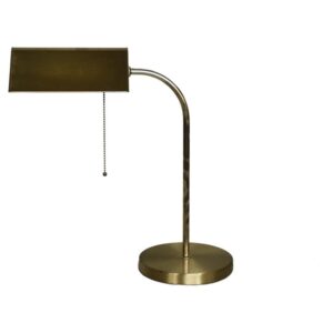 Mosiężna lampa biurkowa z łańcuszkiem – Karstadt AG – Niemcy – lata 70