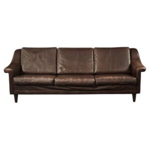 Skórzana sofa trzyosobowa – Dania – lata 70