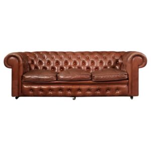 Skórzana sofa Chesterfield na kółkach – Artistic Upholestery Limited – Anglia – lata 50