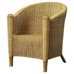 Fotel rattanowy Barrel Chair w stylu Boho – Włochy – lata 70