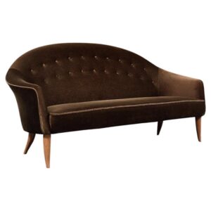 Brązowa sofa Paradiset – proj. Kerstin Hörlin-Holmquist dla Nordiska Kompaniet – Szwecja – lata 50
