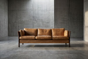 Trzyosobowa sofa skórzana – Mogens Hansen – Dania – lata 70