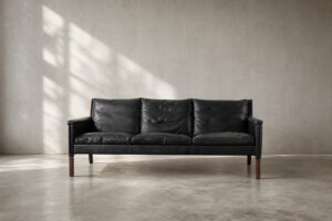 Skórzana sofa trzyosobowa model 55 – proj. Kurt Østervig dla Centrum Møbler – Dania – lata 50