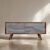 Krótki sideboard z linearnym wzorem, Skandynawia, lata 60. - Upcycled Vintage design od GARAGE GARAGE