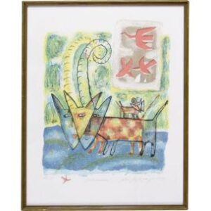 Kolorowa litografia – Aino Myllykangas – Heaven the dog – 1993