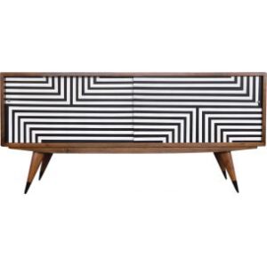 Krótki sideboard z linearnym wzorem – Skandynawia – lata 60