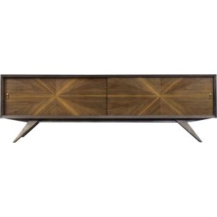 Orzechowy sideboard modernistyczny – Dania – lata 60