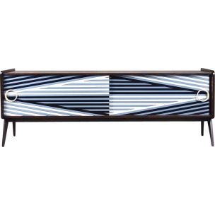 Modernistyczny sideboard z niebieską malaturą – Norwegia – lata 60