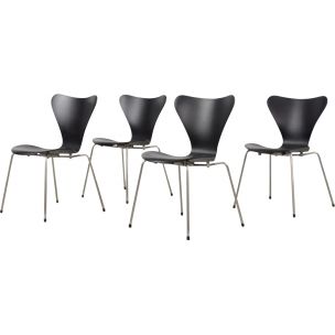 Komplet 4 krzeseł Series 7 – proj. Arne Jacobsen dla Fritz Hansen – Dania – lata 50