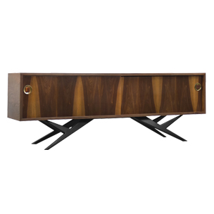 Orzechowy sideboard z epoki Mid-Century Modern – Norwegia – lata 60