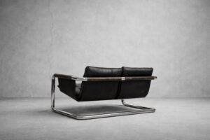 Brutalistyczna sofa skórzana – lata 50