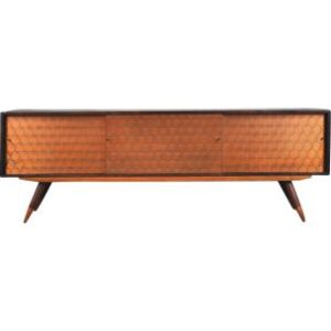 Orzechowy sideboard z miedzianym frontem – Włochy – lata 60