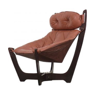Skórzany fotel Luna – proj. Odd Knutsen dla IMG Comfort – Norwegia – lata 70