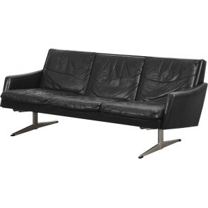 Skórzana sofa na metalowych nogach – Skandynawia – lata 60
