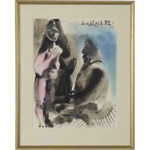 Plakat – Pablo Picasso, Lundi 19.6.72.22 – Henri Deschamps – 1972