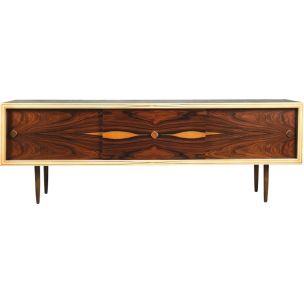 Brzozowy sideboard z palisandrowym frontem – Szwecja – lata 60