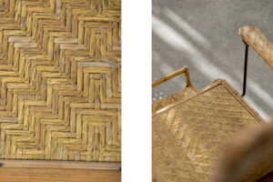 Rattanowy fotel z wysuwanym podnóżkiem, Niemcy, lata 30. - Bauhaus design od GARAGE GARAGE