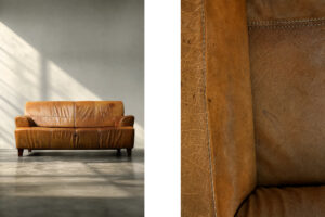 Vintage skórzana sofa trzyosobowa, lata 60. - Industrial design od GARAGE GARAGE