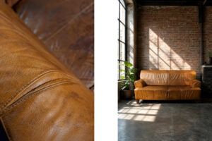 Vintage skórzana sofa trzyosobowa, lata 60. - Industrial design od GARAGE GARAGE