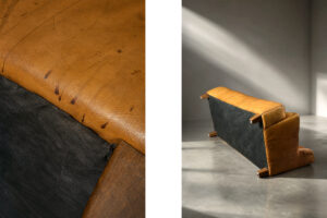 Vintage skórzana sofa trzyosobowa, lata 60. - Industrial design od GARAGE GARAGE