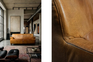 Vintage skórzana sofa trzyosobowa, lata 60. - Industrial design od GARAGE GARAGE