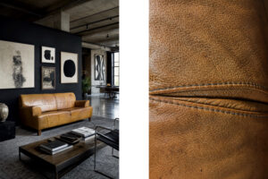 Vintage skórzana sofa trzyosobowa, lata 60. - Industrial design od GARAGE GARAGE