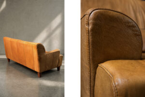 Vintage skórzana sofa trzyosobowa, lata 60. - Industrial design od GARAGE GARAGE