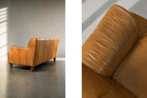 Vintage skórzana sofa trzyosobowa, lata 60. - Industrial design od GARAGE GARAGE