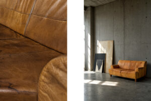 Vintage skórzana sofa trzyosobowa, lata 60. - Industrial design od GARAGE GARAGE