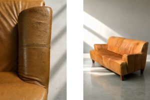 Vintage skórzana sofa trzyosobowa, lata 60. - Industrial design od GARAGE GARAGE